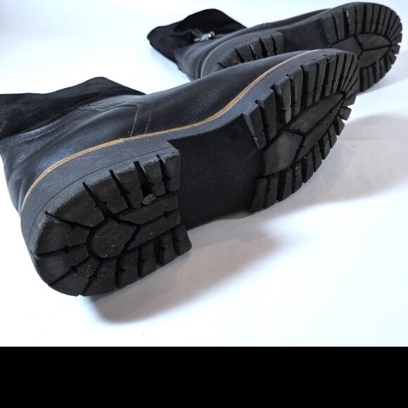 Fabianelli Women's Black Leather & Suede Shearling-Lined Boots Size 39 - Picture 6 of 6